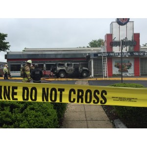 tysons police fire crashes suv diner silver into patch corner