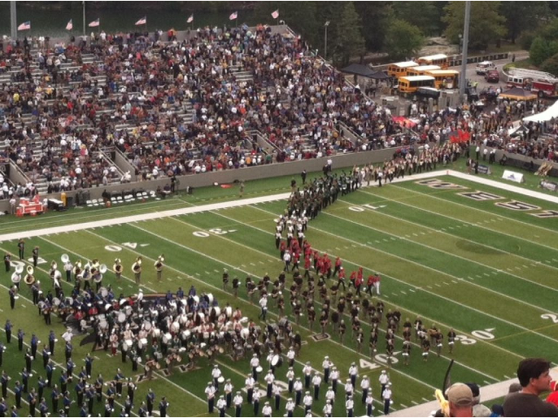 School Marching Bands Go Head To In Veterans Memorial Stadium School Marching Bands Go Head To In Veterans Memorial Stadium