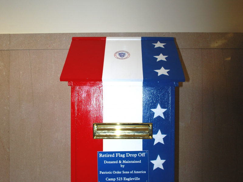 Eagleville Patriotic Organization Donates American FlagDisposal Boxes