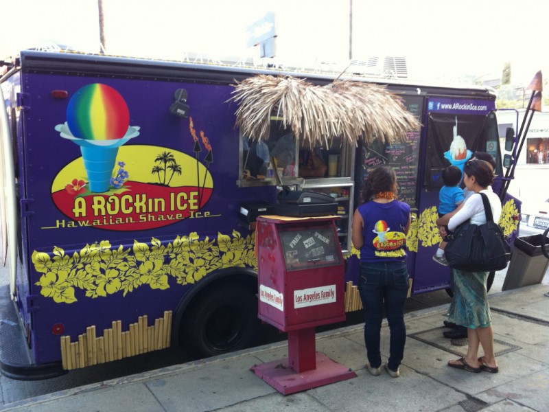 Shaved ice kiosks, flitting animated gif