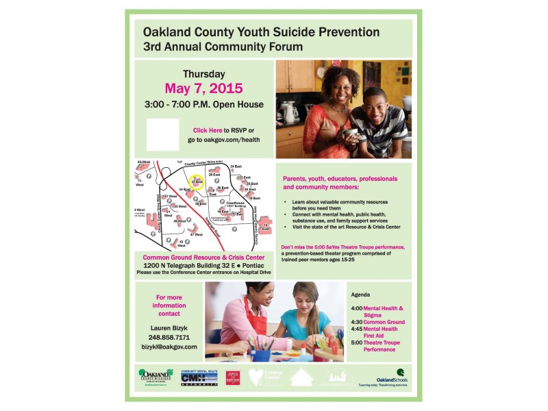 Oakland County Youth Prevention 3rd Annual Community Forum - Common Ground In Pontiac Michigan Oakland County Youth Prevention 3rd Annual Community Forum - Common Ground In Pontiac Michigan