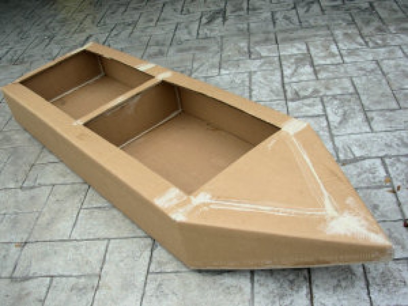 boat cardboard regatta build box boats boxes building races canoe wood tape patch flat making paper race idea play pool