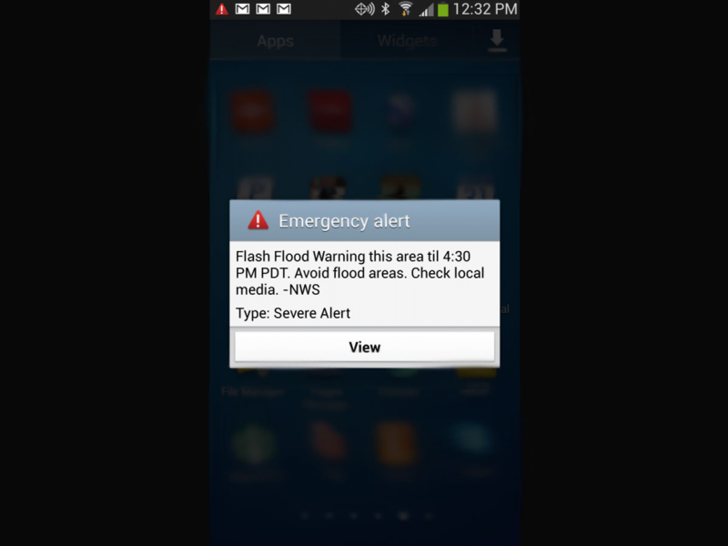 Flash Flood Warning Prompts Cell Phone Emergency Alert in Banning