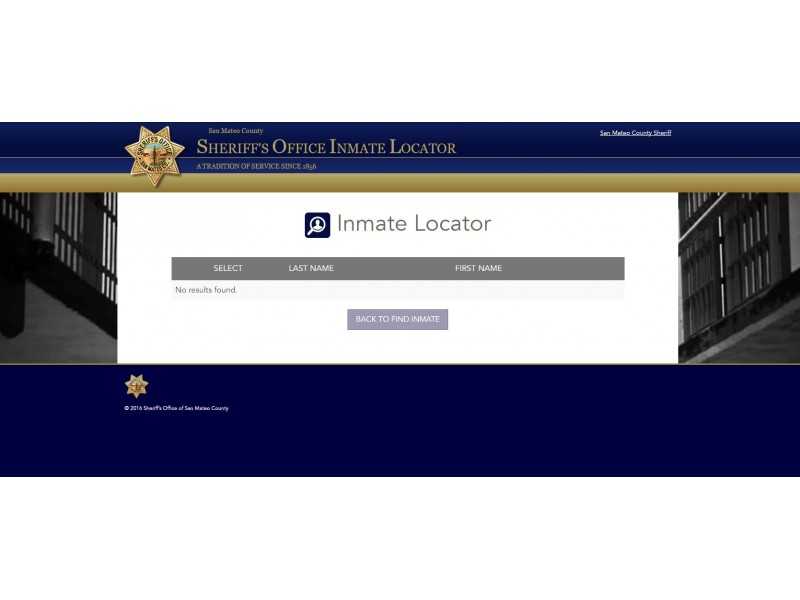 San Mateo County Sheriff's Office Launches Online Jail Inmate Locator