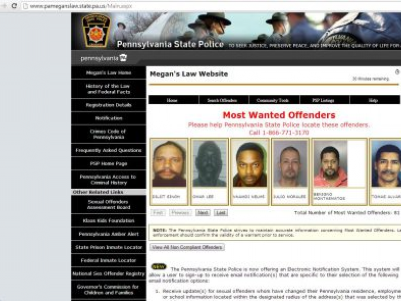 sex offenders pennsylvanna