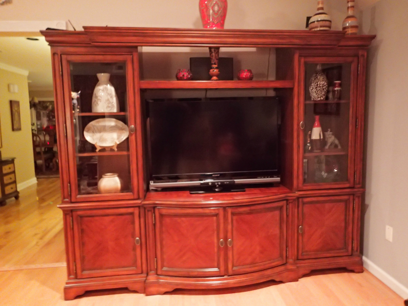 For Beautiful Dark Wood Wall Unit Pearl River Ny Patch