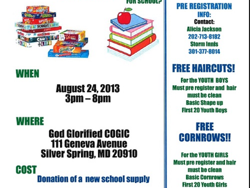 Back To School Event Free Haircuts Cornrows Food Games