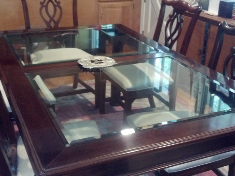 Ethan Allen Cherrywood And Gl Top Dining Room Set With Full Hutch Ethan Allen Cherrywood And Gl Top Dining Room Set With Full Hutch 0
