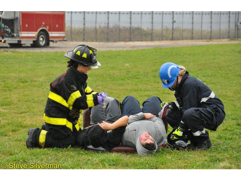 Huntington FD, First Aid Squad Respond to 'Plane Crash' Training Drill Huntington, NY Patch