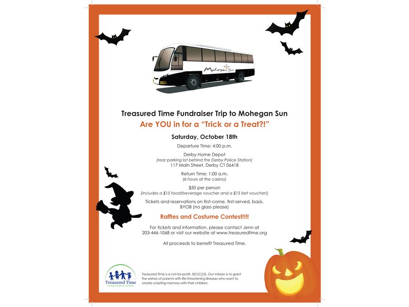 Halloween Themed Mohegan Sun Bus Trip Fundraiser To Benefit Treasured