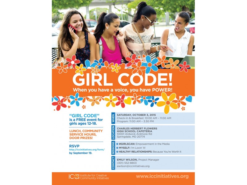 calling all girls ages 12 18 bowie md patch empowering girl flyers