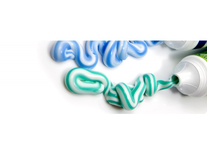 color stripes on toothpaste