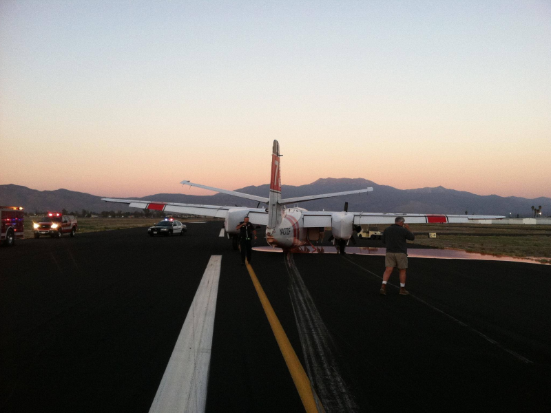 Cal Fire S2T Tanker Plane CrashLands, Spills Retardant, Closes Hemet