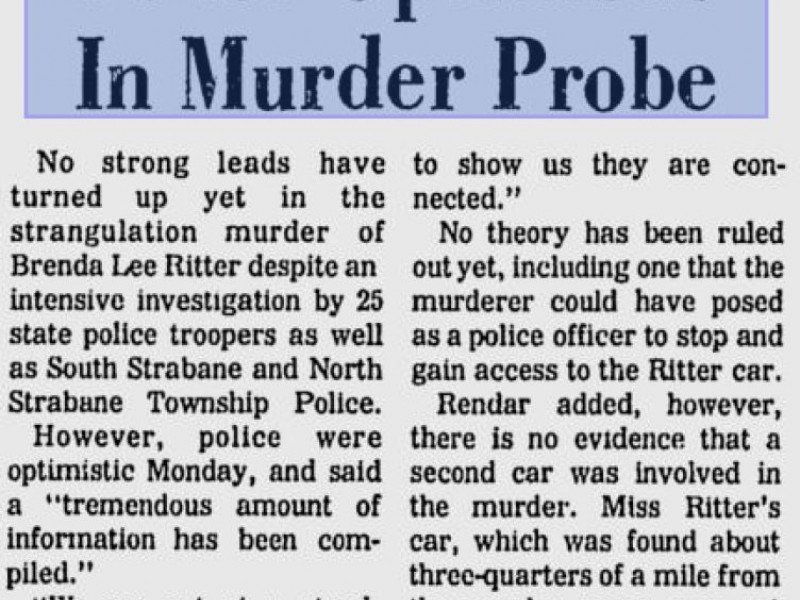 Cold Case - Brenda Lee Ritter Rape/Strangulation Case Still Unsolved 40 ...