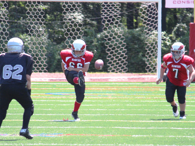 Milford Youth Football 5th Grade Black Team in action against Leicester