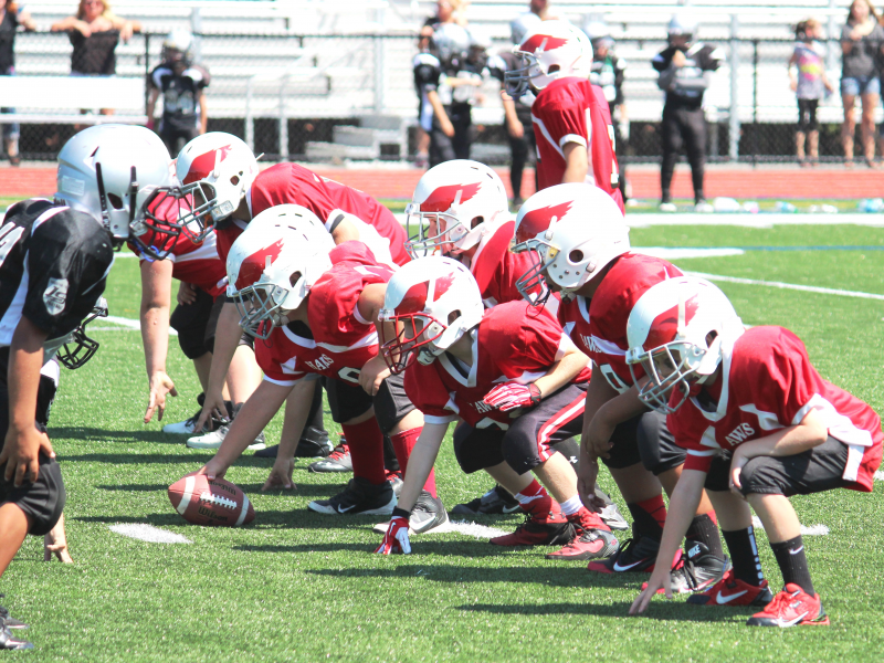 Milford Youth Football 5th Grade Black Team in action against Leicester