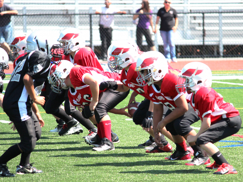 Milford Youth Football 5th Grade Black Team in action against Leicester