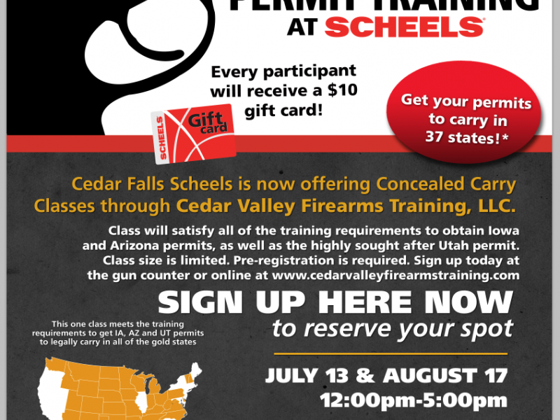 Concealed Firearm Permit Training Courses Cedar Falls, IA Patch