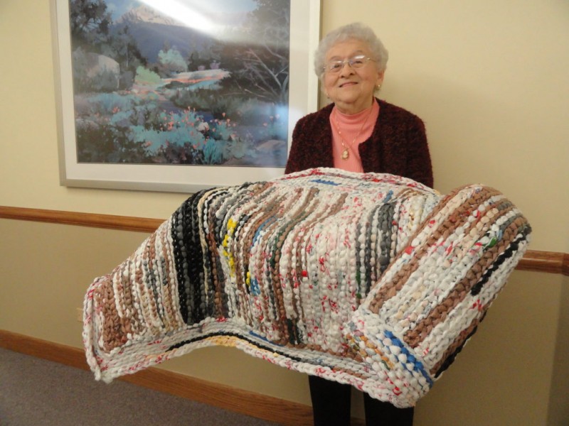 Bethlehem Woods Residents Weave Plastic Bags into Mats for Homeless
