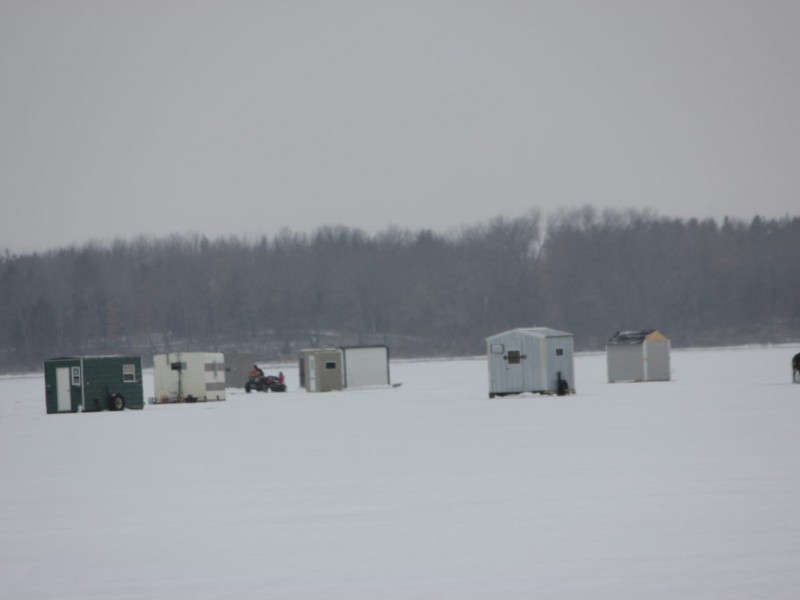 Ice Fishing on Lake Fish Shelter ID Required Lake