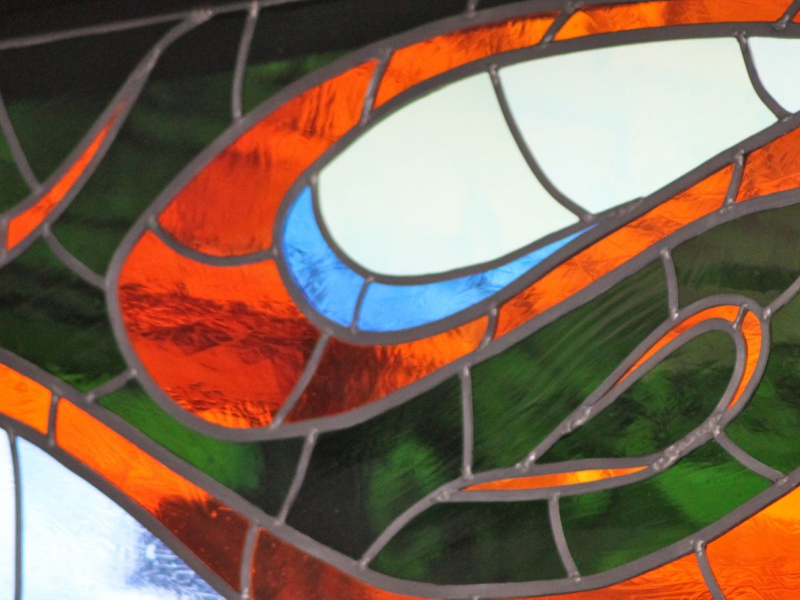 HandBlown Stained Glass Window by James Hubbell Dedicated at Ramona