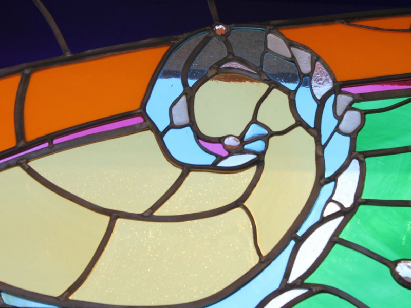 Hand Blown Stained Glass Window By James Hubbell Dedicated At Ramona