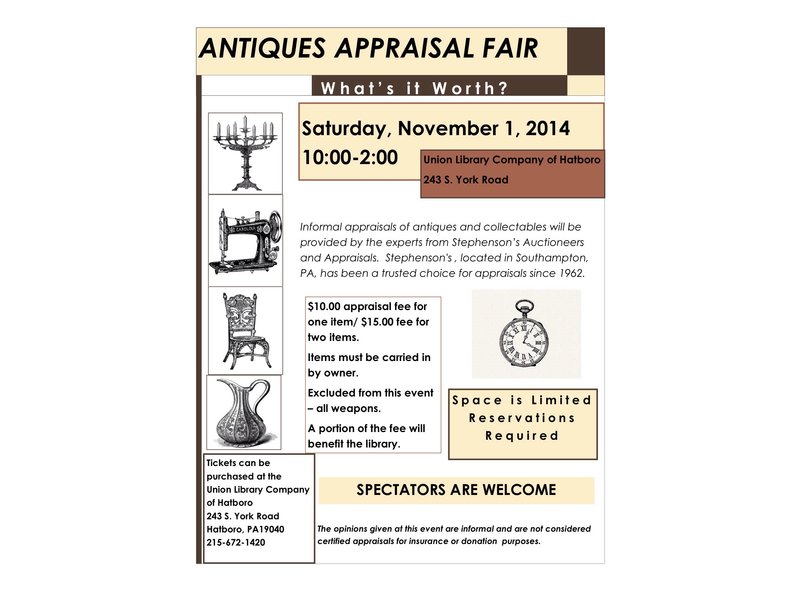 Antiques Appraisal Fair at the Hatboro Library Warminster, PA Patch