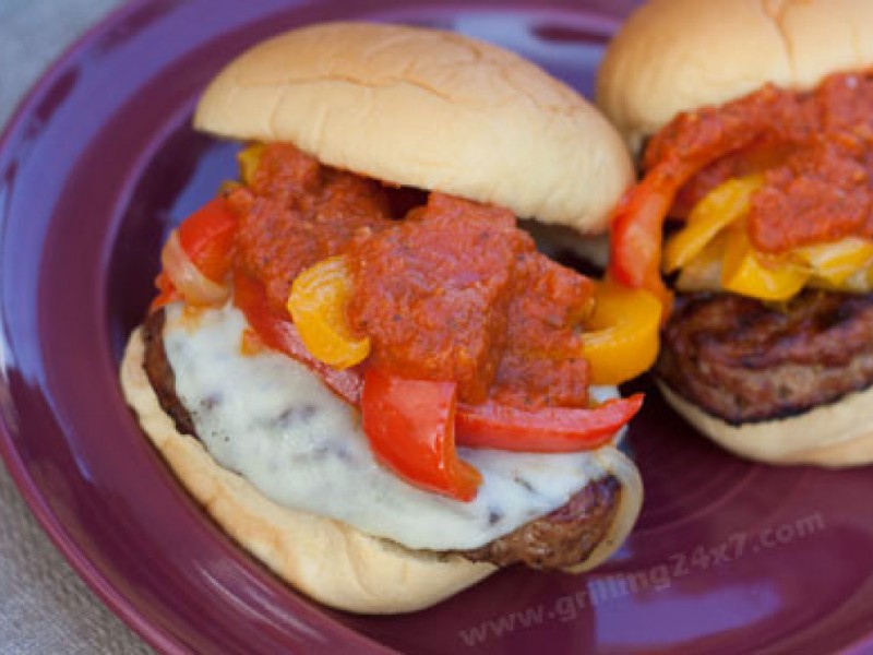Ravens Tailgate Recipe Italian Sausage Burgers Topped With Tomato