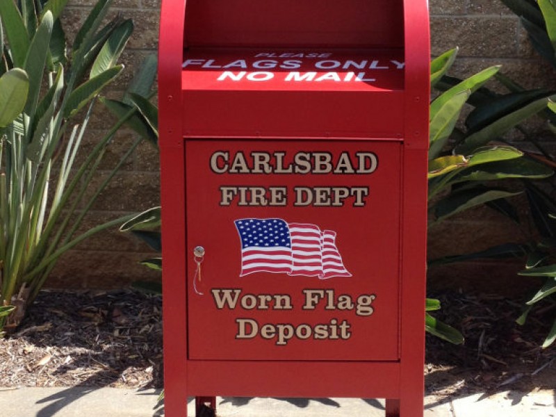 Drop Box to Retire American Flags Installed at Carlsbad Library