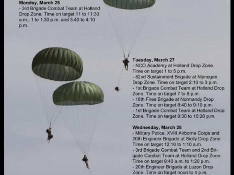 Fort Bragg Jump Schedule for the Week | Fort Bragg, NC Patch