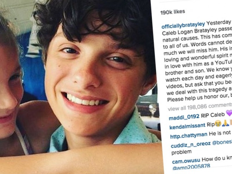 YouTube Star Caleb Logan Bratayley Dead at 13 Edgewater