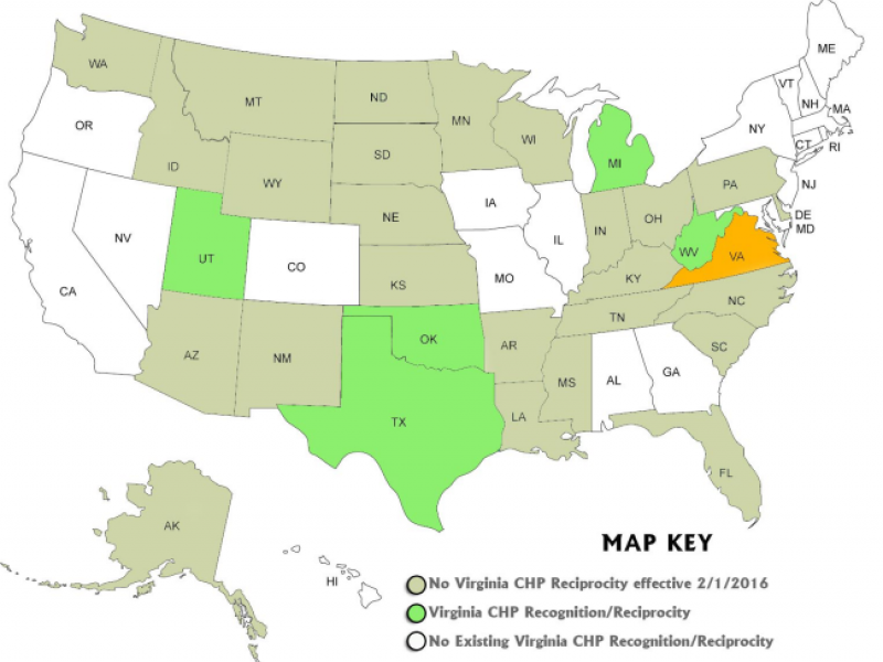 Virginia Revokes Concealed Handgun Permit Recognition from 25 States