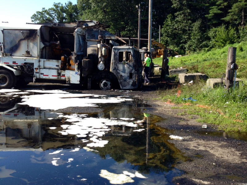 Fire Strikes E.L. Harvey Trash Trucks Westborough, MA Patch