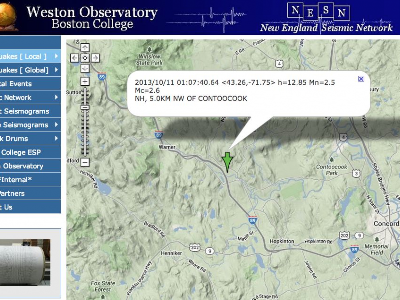 Earthquake Reported in Central New Hampshire Concord, NH Patch