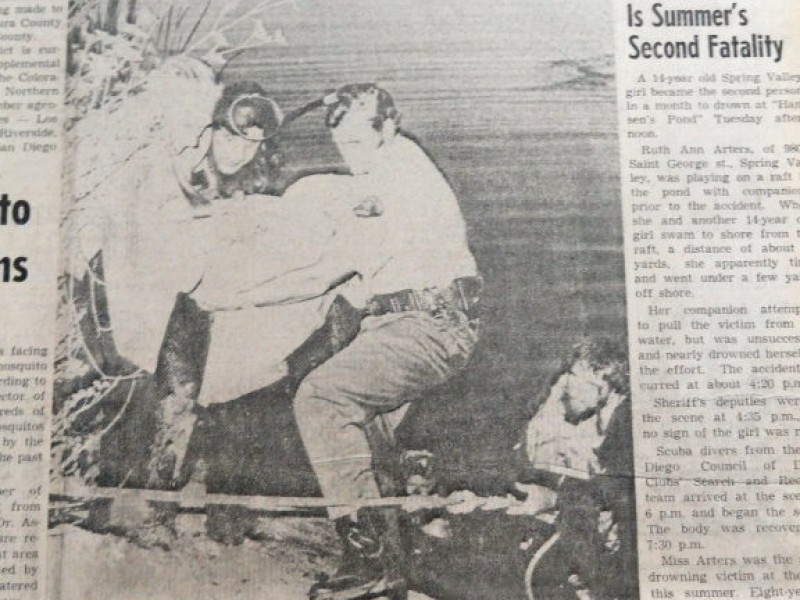 1972 Another Drowning Victim at Hansen's Pond La Mesa, CA Patch