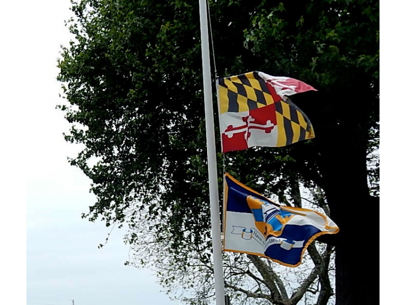 Maryland Flags at HalfMast for Fallen Perryville Officer Havre de