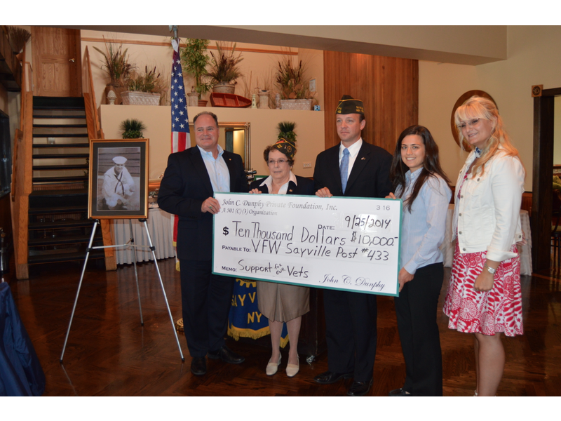 Sayville VFW Post Receives Donation from John C. Dunphy Foundation