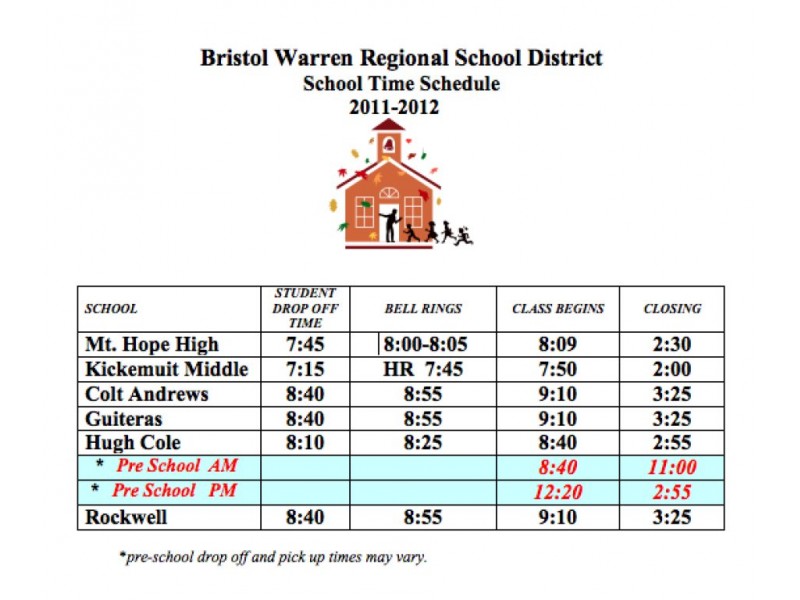 Get the Bristol Warren School Bus Schedules Here | Bristol, RI Patch