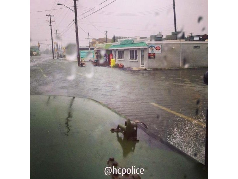 Tidal flooding Along Long Beach Boulevard In LBI Barnegat, NJ