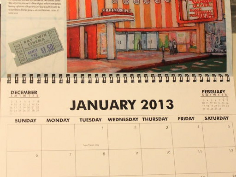 Vintage Palisades Village Displayed in Colorful Calendar Pacific