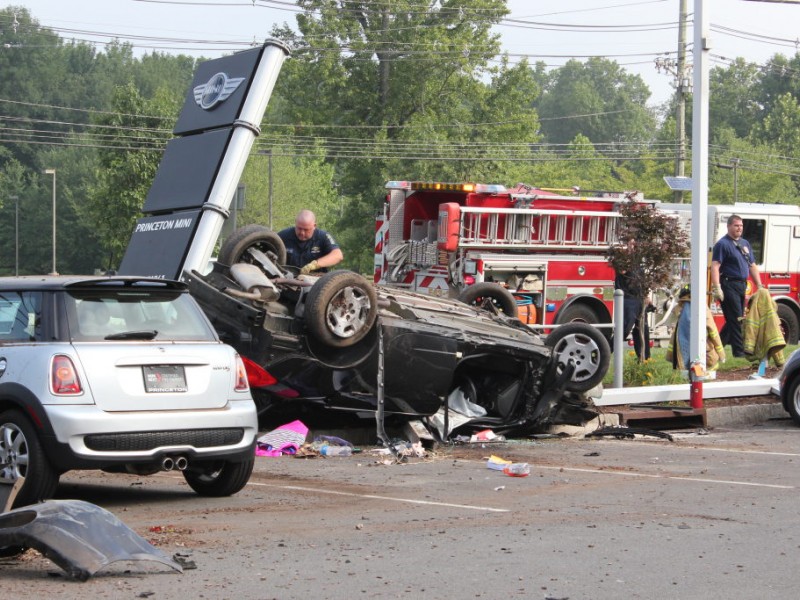 Car Goes Airborne in West Windsor, Damages Nine Vehicles East Windsor