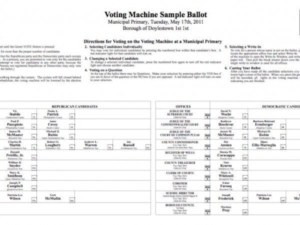 2018 chestnuthill township monroe county primary ballot