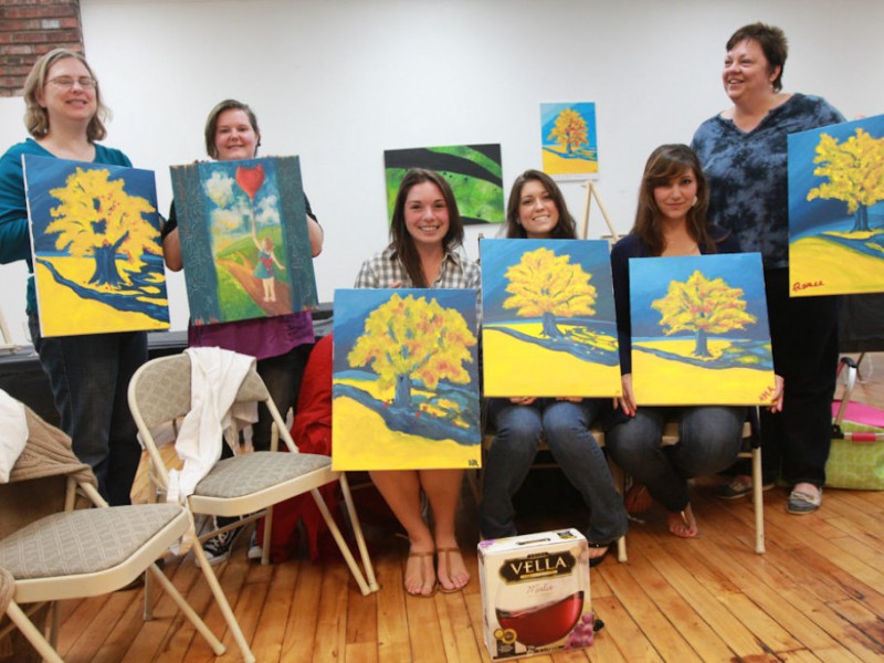 The Drunken Palette "Fun Art Classes for Adults" at the Spirit Gallery