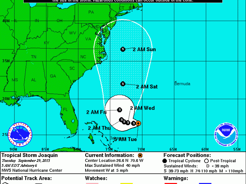 Tropical Storm Joaquin Forms, Could Impact Northern Virginia ...