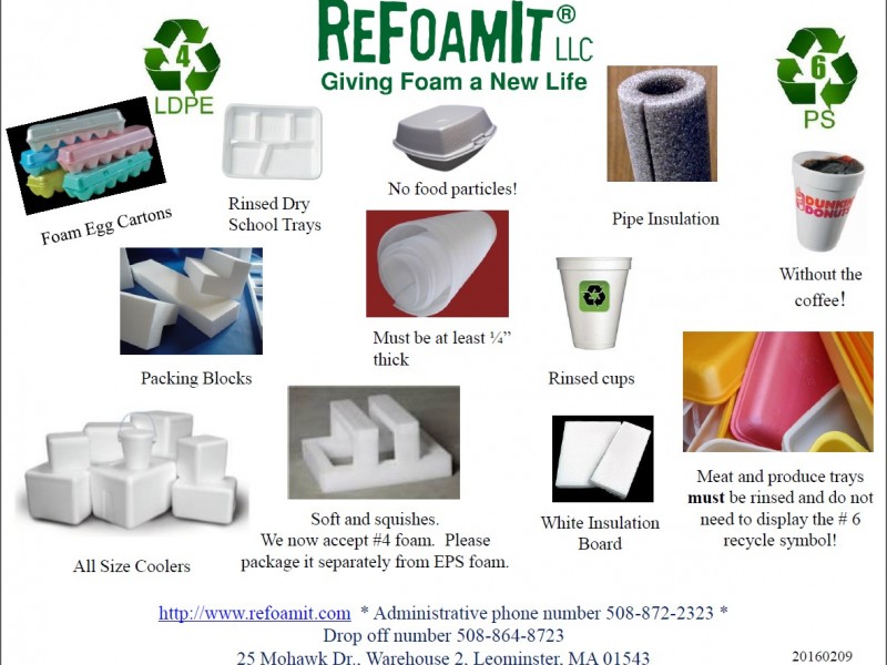 Foam/Styrofoam Recycling 4/2/16 Westborough, MA Patch